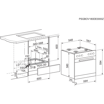 Electrolux Gas Elektroherd GHL3046WE